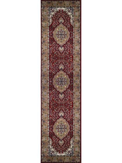 2.5x10 feet Hand Knotted Persian Wool Carpet Red