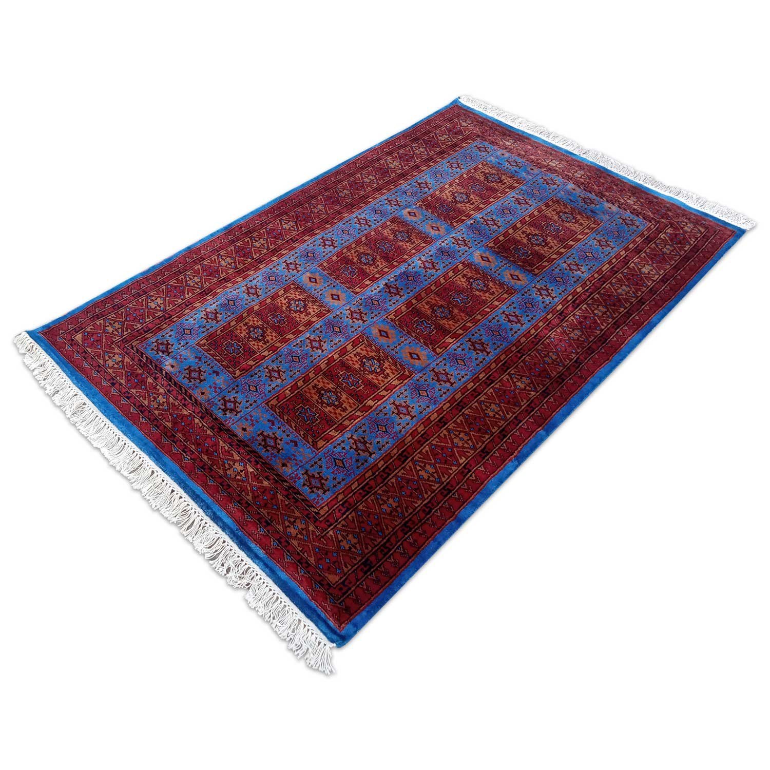 4x6 Ft Royal Blue Hand Knotted Dubba Carpet Wool - Image 3