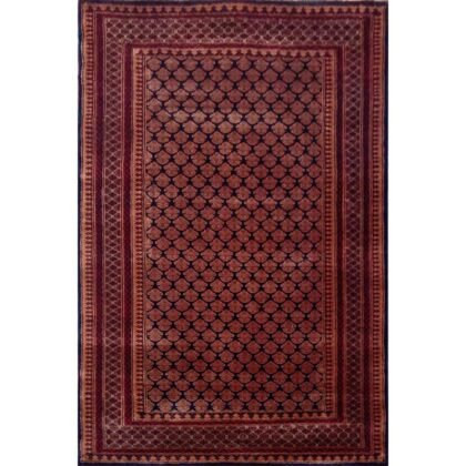 4×6 Feet Black Hand Knotted Wool Carpet Lichi