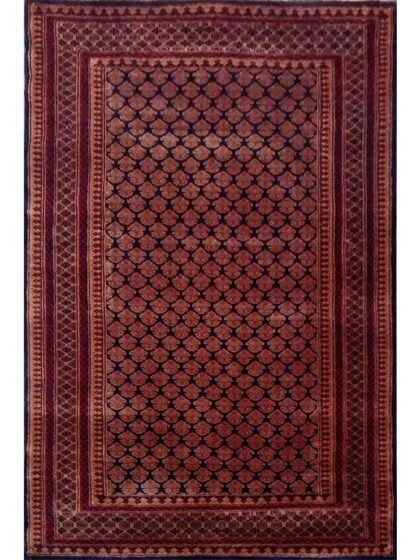 4×6 Feet Black Hand Knotted Wool Carpet Lichi