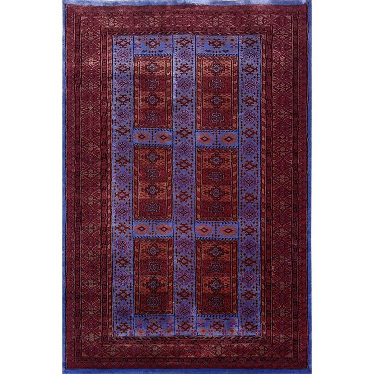 4×6 Feet Purple Hand Knotted Dubba Wool Carpet