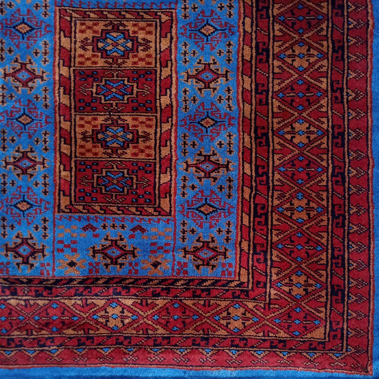 4x6 Ft Royal Blue Hand Knotted Dubba Carpet Wool - Image 4
