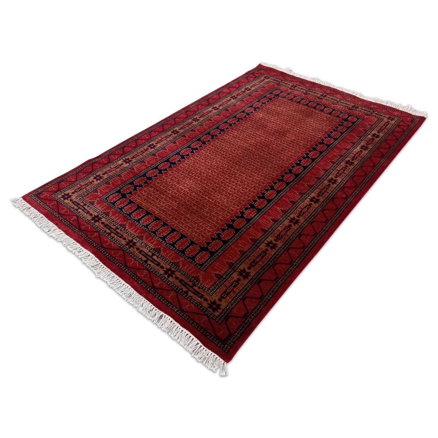 4×6 Feet Red Hand Knotted Wool Carpet Kanta - Image 3