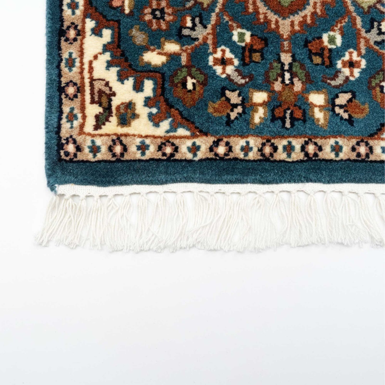 1.5x1.5 ft Hand Knotted Woolen Carpet Persian Blue - Image 5