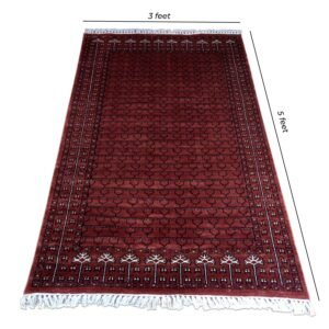 3×5 Feet Hand Knotted Peach Carpet Bamboo Silk Bamboo Silk