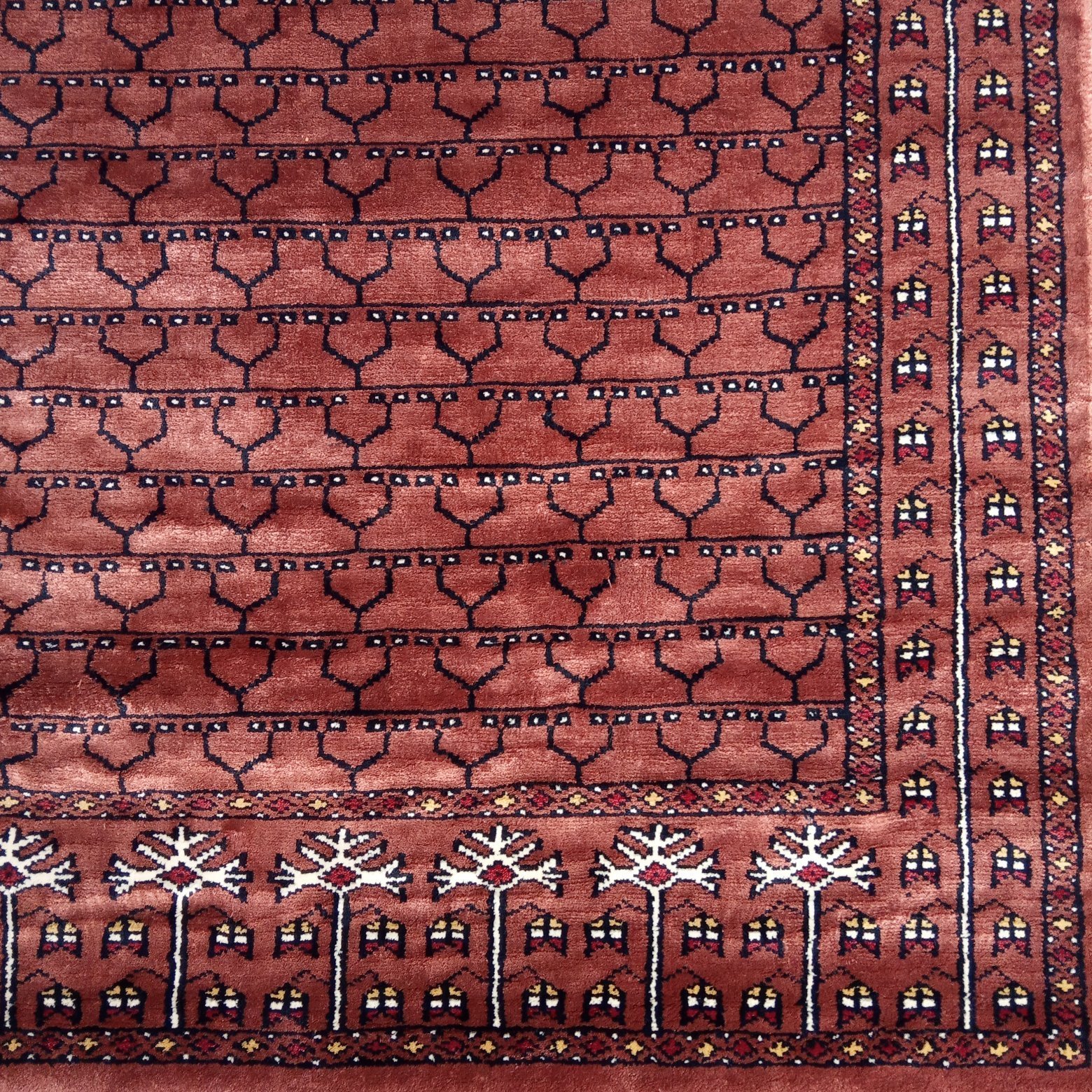 3×5 Feet Hand Knotted Peach Carpet Bamboo Silk Bamboo Silk - Image 4
