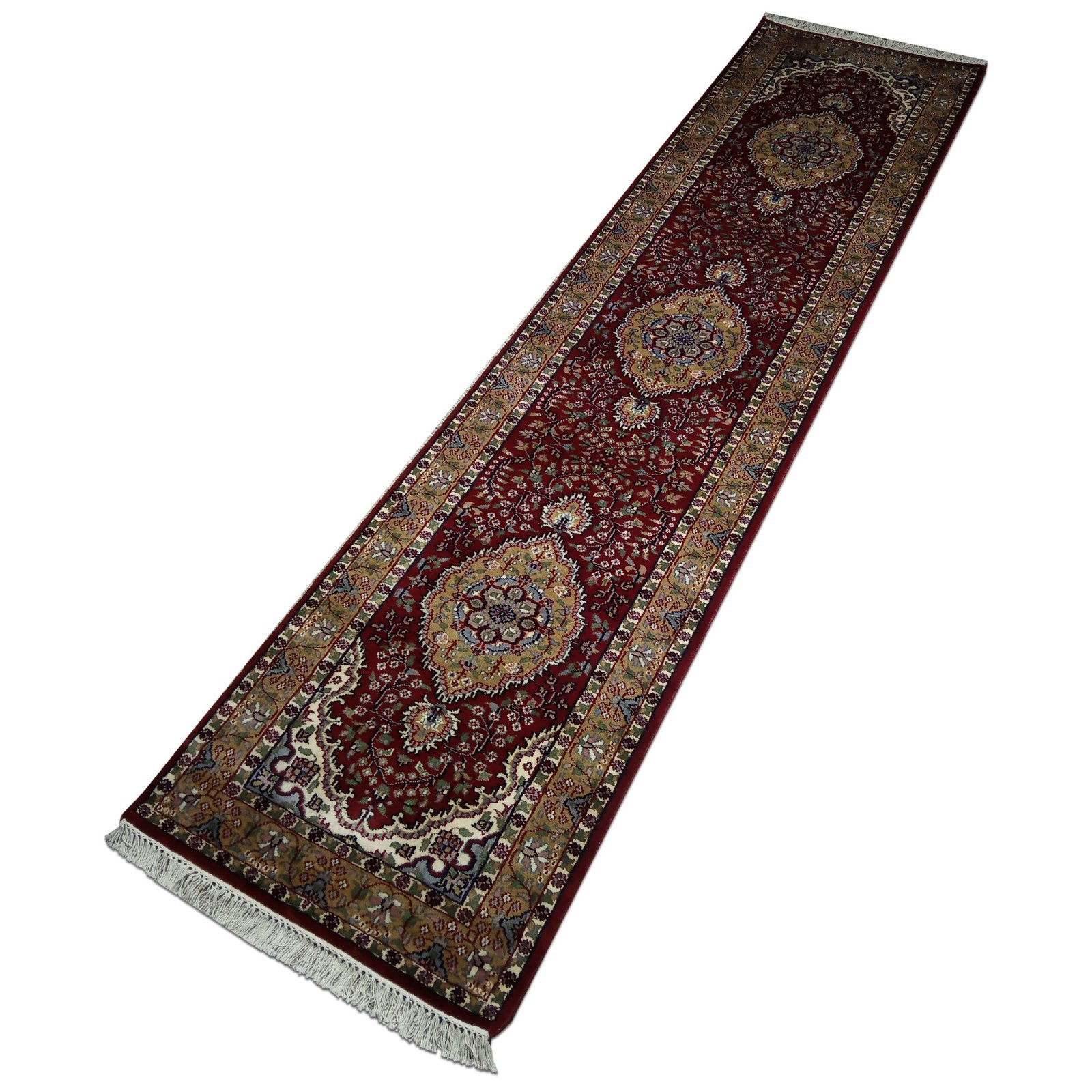 2.5x10 feet Hand Knotted Persian Wool Carpet Red - Image 3