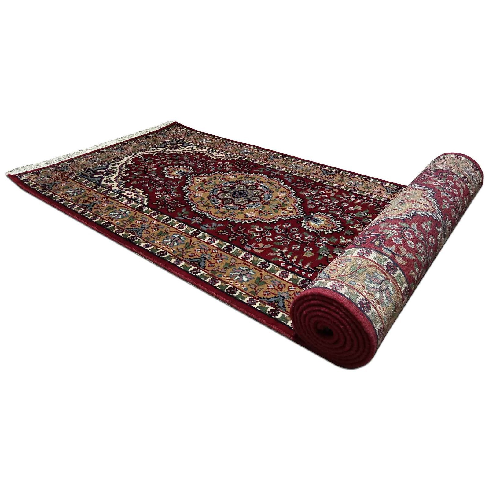 2.5x10 feet Hand Knotted Persian Wool Carpet Red - Image 7