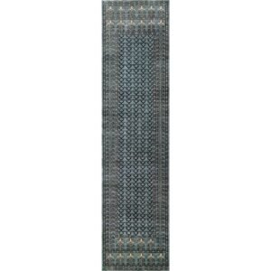 2.5x10 Feet Hand Knotted Wool Carpet Runner Gray