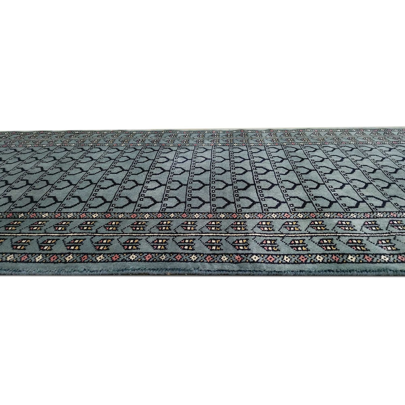 2.5x10 Feet Hand Knotted Wool Carpet Runner Gray - Image 5