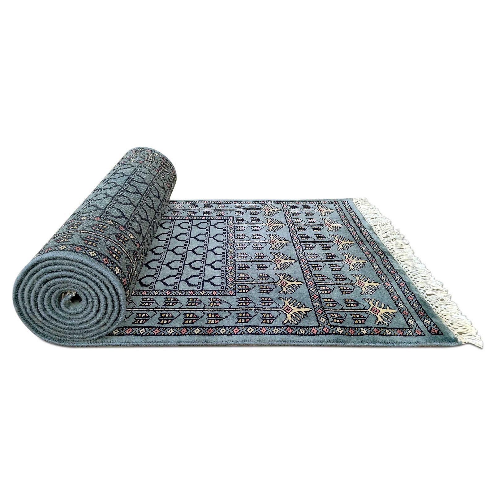 2.5x10 Feet Hand Knotted Wool Carpet Runner Gray - Image 7