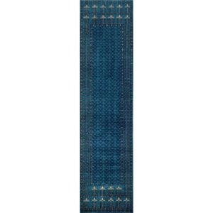2.5x10 Feet Blue Runner Handmade Wool Carpet