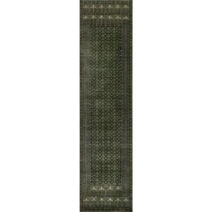 2.5x10 Feet Hand Knotted wool Carpet Runner Green