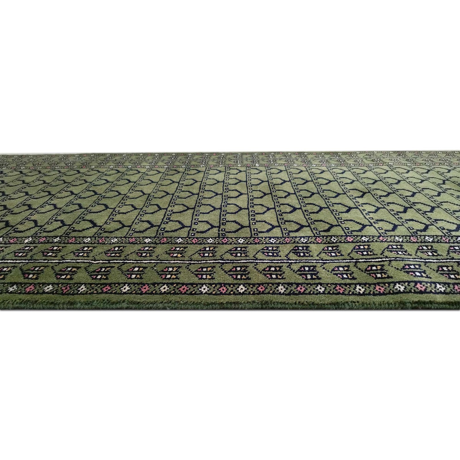 2.5x10 Feet Hand Knotted wool Carpet Runner Green - Image 4