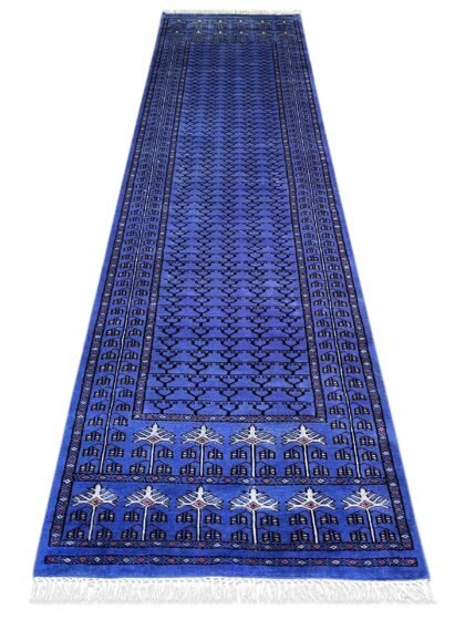 2.5x10 ft Hand Knotted Woolen Purple Runner Parda