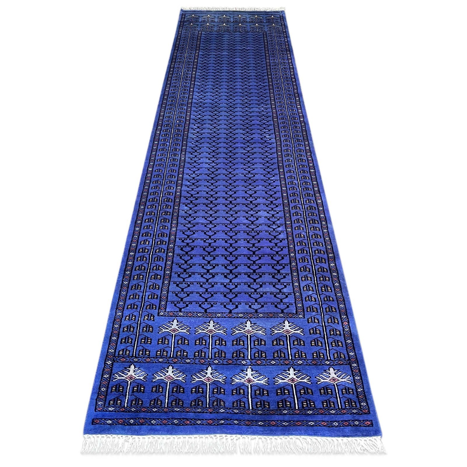 2.5x10 ft Hand Knotted Woolen Purple Runner Parda