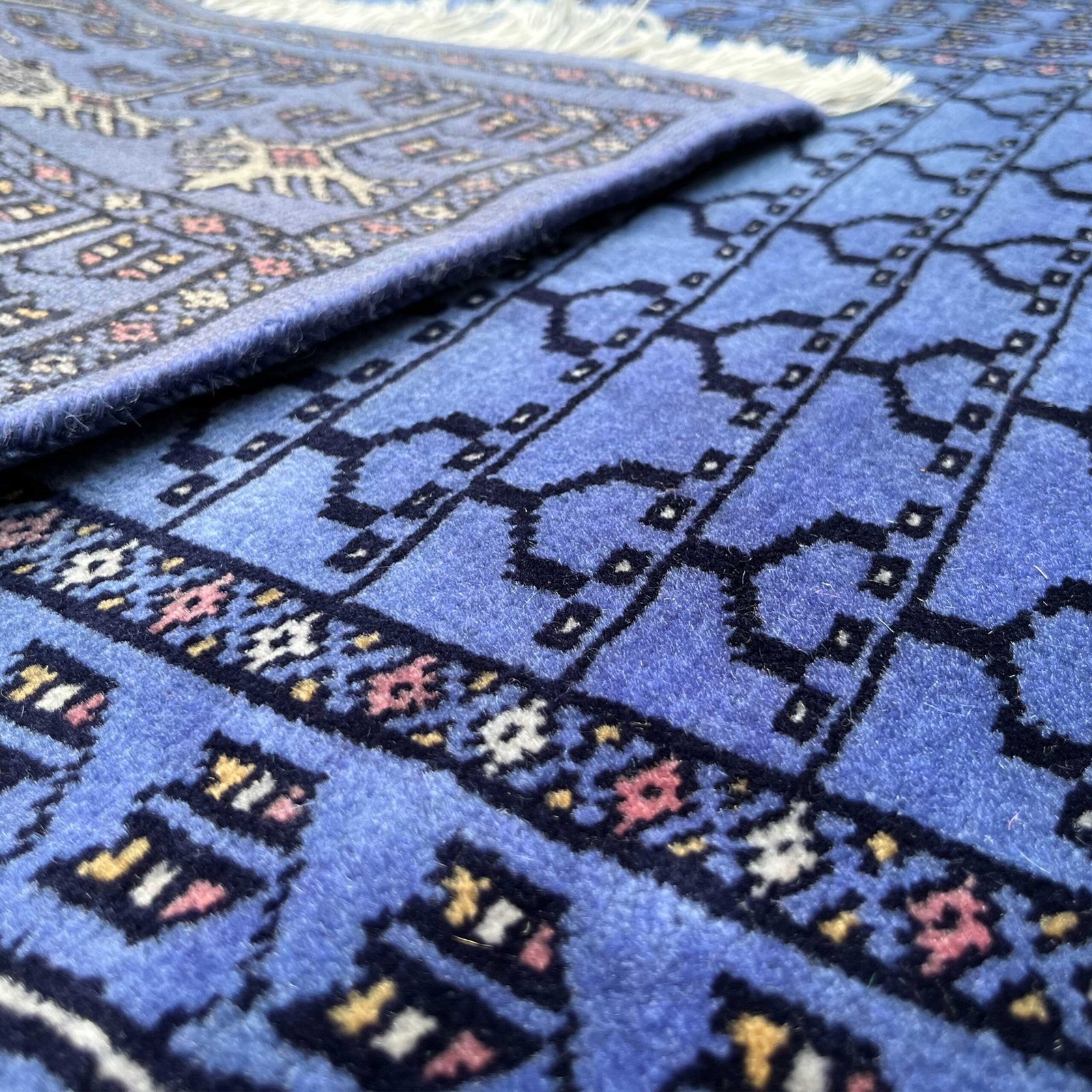 2.5x10 ft Hand Knotted Woolen Purple Runner Parda - Image 5