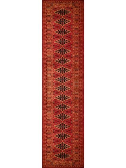 2.5x10 Feet Hand Knotted Red Wool Carpet Bukhara