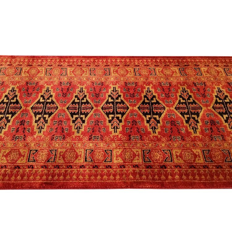 2.5x10 Feet Hand Knotted Red Wool Carpet Bukhara - Image 4