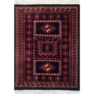 2.5x3 ft Hand Knotted Woolen Carpet Dubba Black
