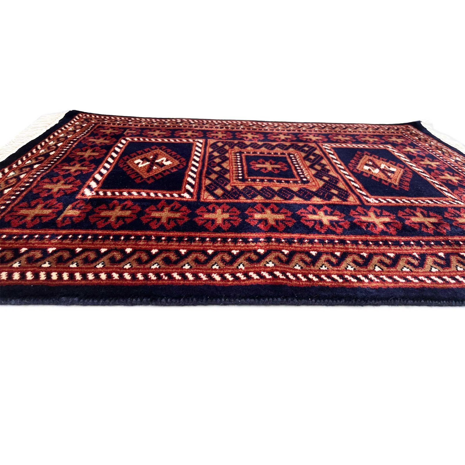 2.5x3 ft Hand Knotted Woolen Carpet Dubba Black - Image 5