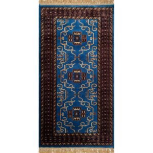 2.5x4.5 ft Hand Knotted Woolen Carpet Palace Blue