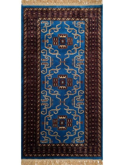 2.5x4.5 ft Hand Knotted Woolen Carpet Palace Blue