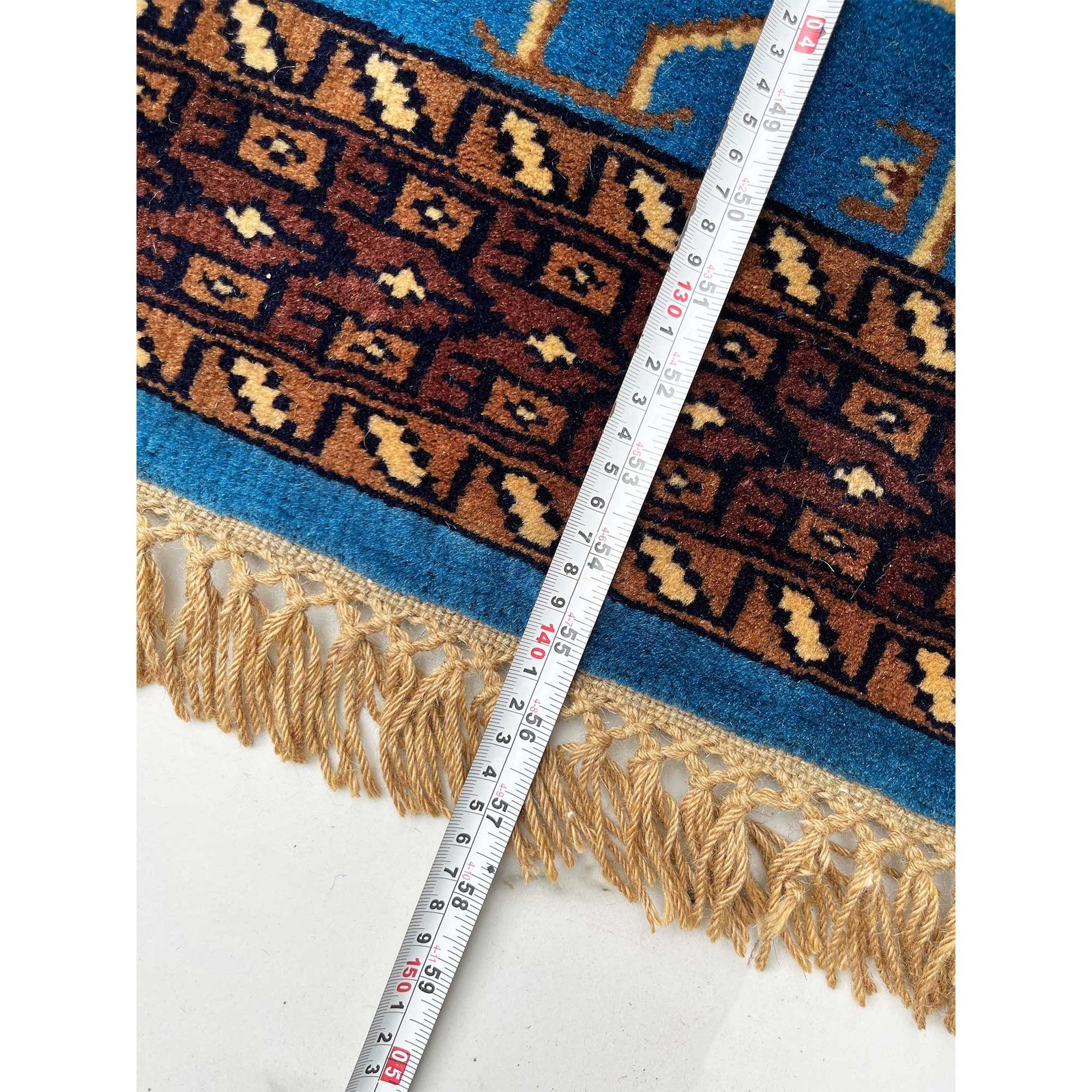 2.5x4.5 ft Hand Knotted Woolen Carpet Palace Blue - Image 5