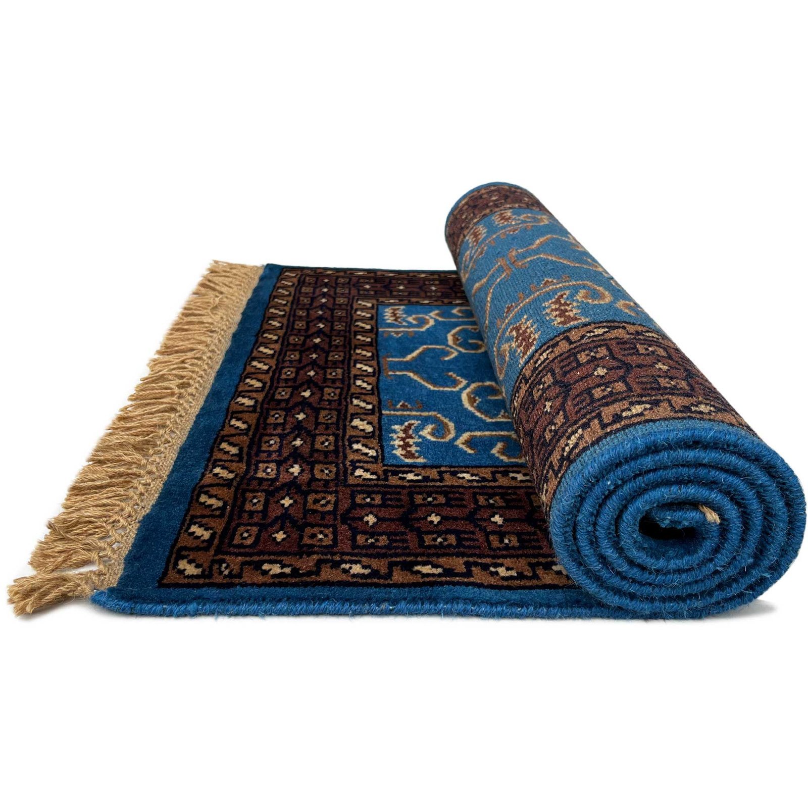2.5x4.5 ft Hand Knotted Woolen Carpet Palace Blue - Image 3