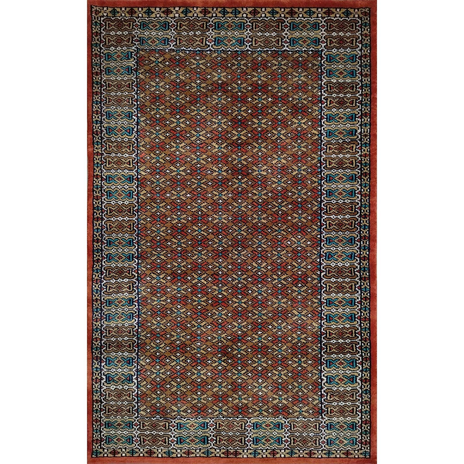 2.5x4 Feet Handmade Wool Carpet Tribal (Copper)