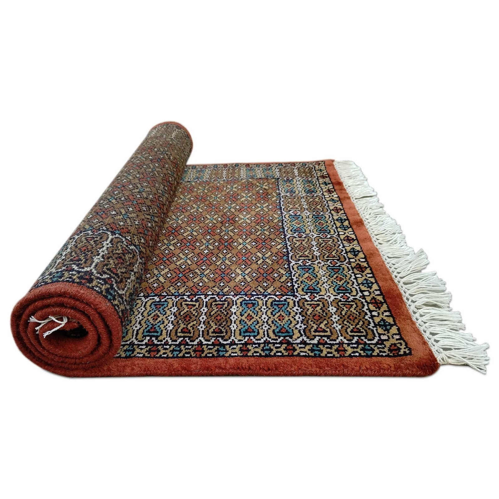 2.5x4 Feet Handmade Wool Carpet Tribal (Copper) - Image 6