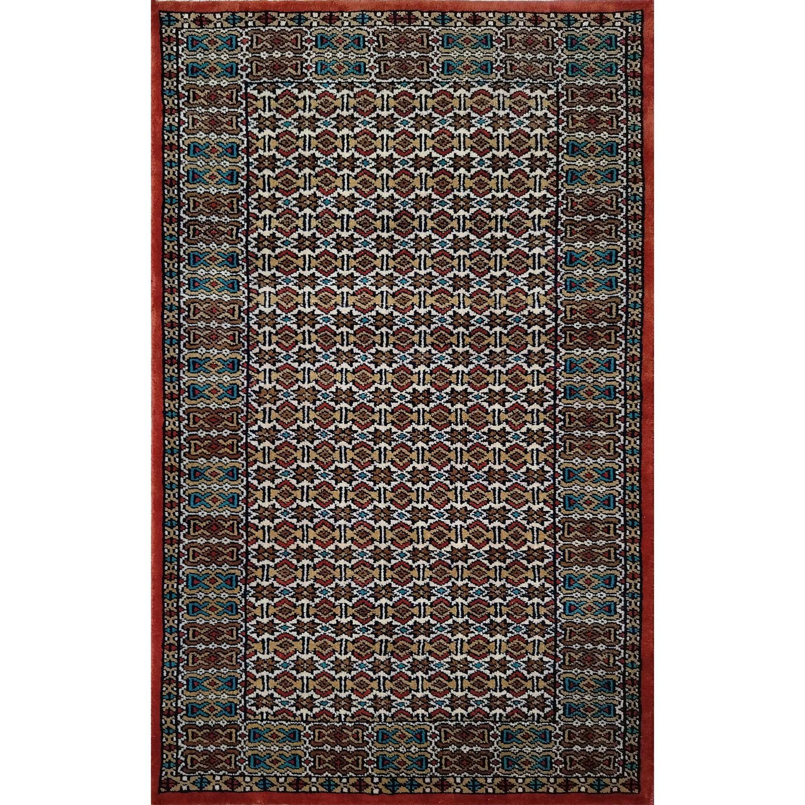2.5x4 Feet Hand Knotted Wool Carpet Copper