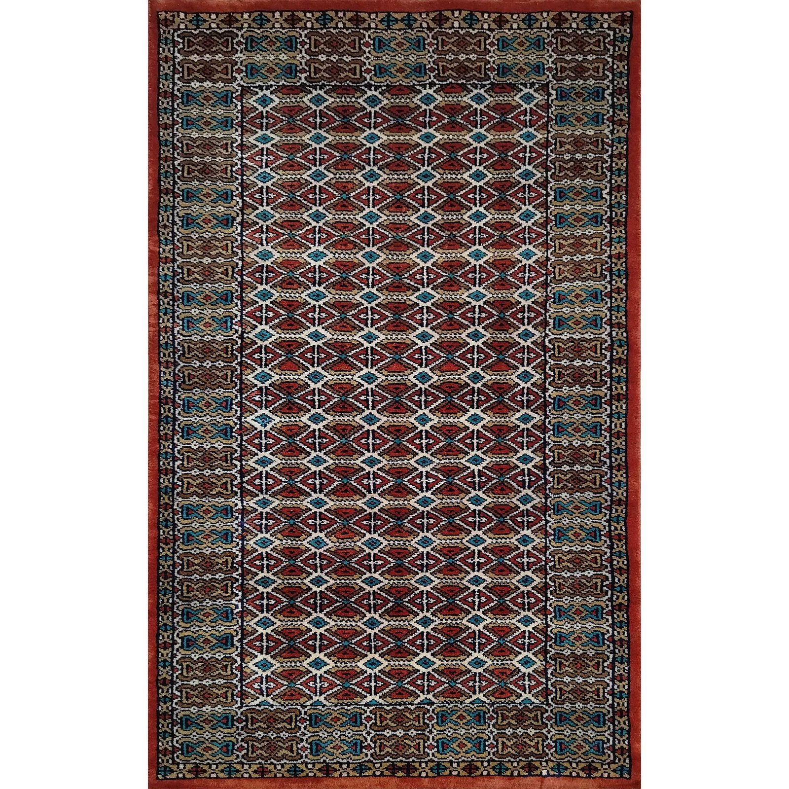 2.5x4 Feet Handmade Wool Carpet Copper