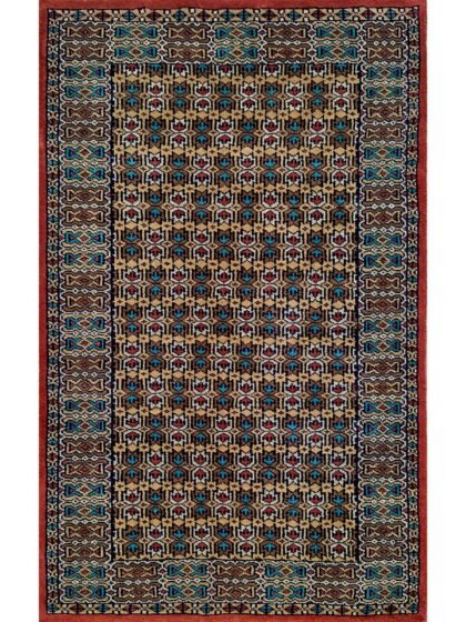 2.5x4 Feet Hand Knotted Wool Carpet Copper
