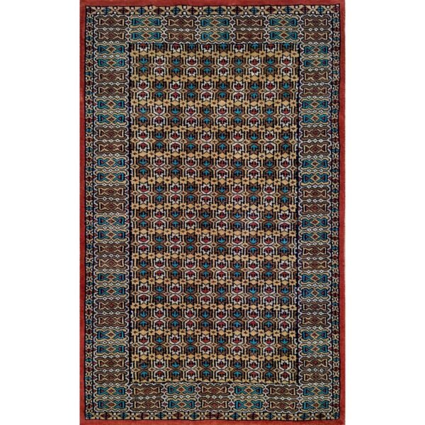 2.5x4 Feet Hand Knotted Wool Carpet Copper