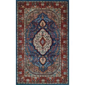 2.5x4 Ft Hand Knotted Blue Persian Wool Carpet