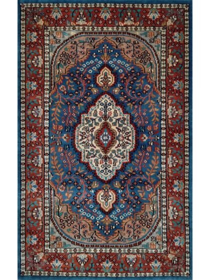 2.5x4 Ft Hand Knotted Blue Persian Wool Carpet
