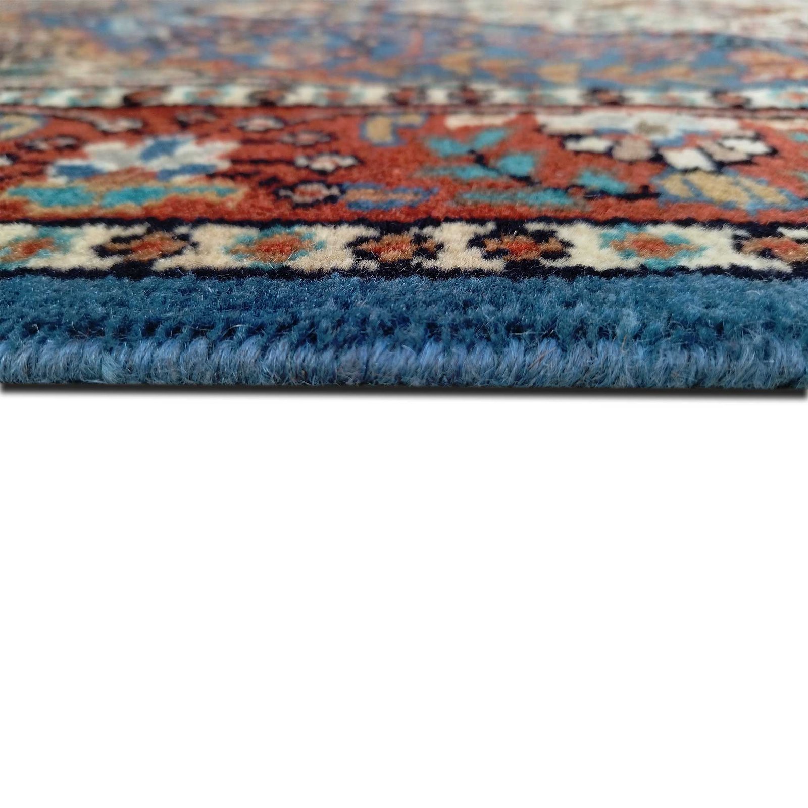 2.5x4 Ft Hand Knotted Blue Persian Wool Carpet - Image 4