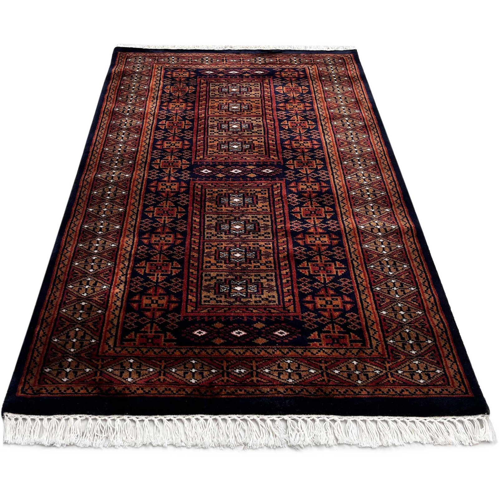 2.5x4 ft Hand Knotted Woolen Carpet Dubba Black - Image 5