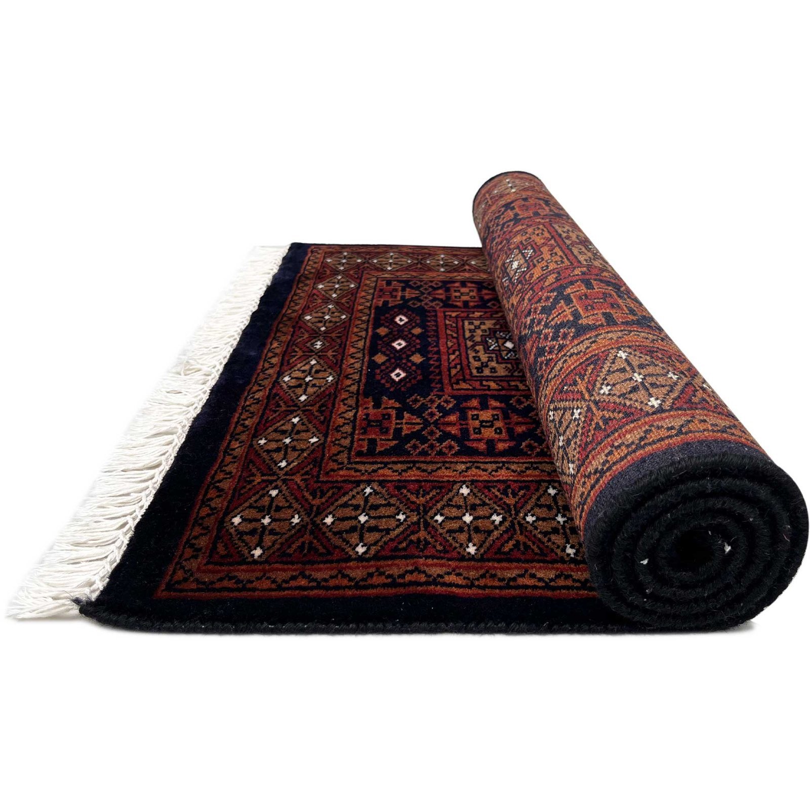 2.5x4 ft Hand Knotted Woolen Carpet Dubba Black - Image 3