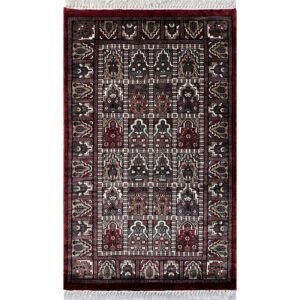 2.5x4 feet Hand Knotted Bamboo Silk Carpet Hamadan Red