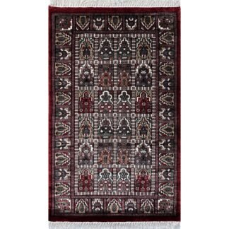 2.5x4 feet Hand Knotted Bamboo Silk Carpet Hamadan Red