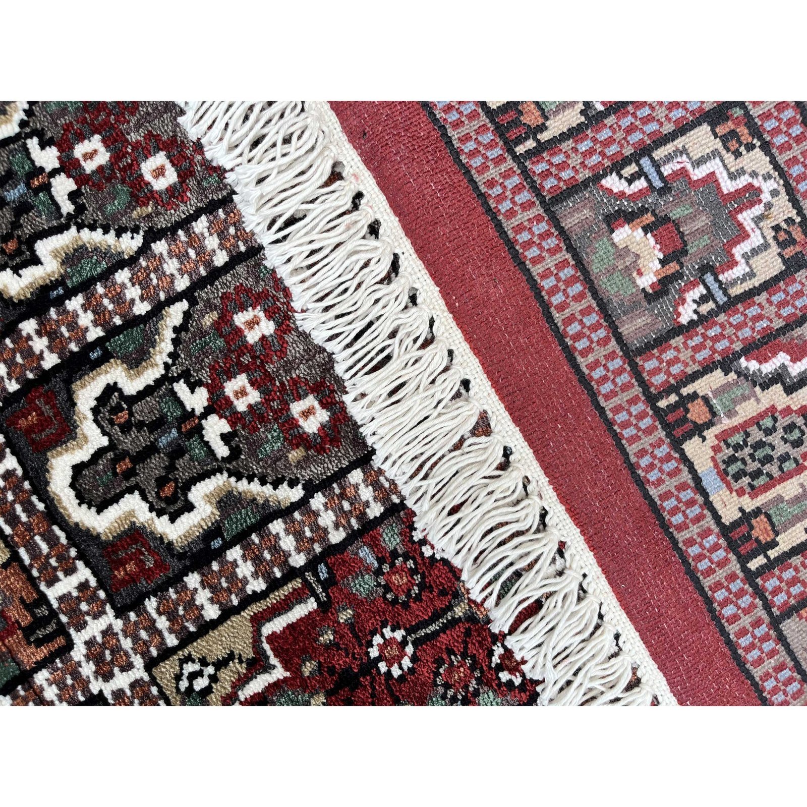 2.5x4 feet Hand Knotted Bamboo Silk Carpet Hamadan Red - Image 5