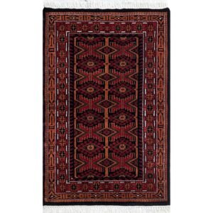 2.5x4 ft Hand Knotted Woolen Carpet Kangura Black