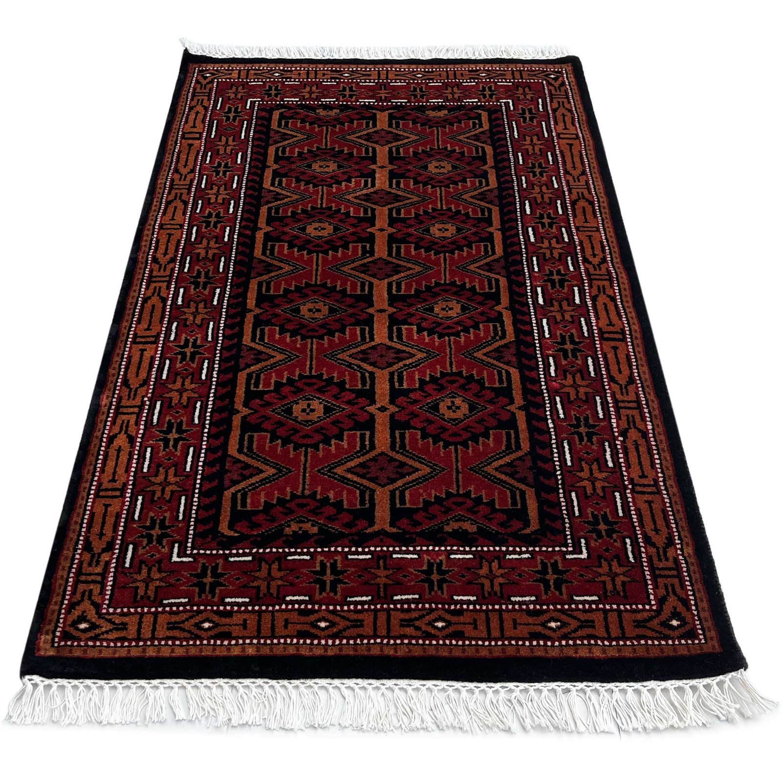2.5x4 ft Hand Knotted Woolen Carpet Kangura Black - Image 2