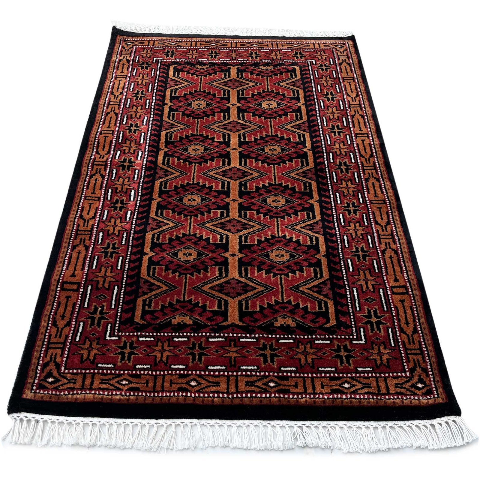 2.5x4 ft Hand Knotted Woolen Carpet Kangura Black - Image 5