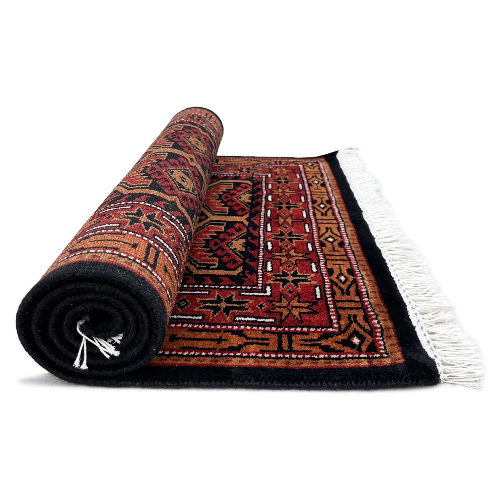 2.5x4 ft Hand Knotted Woolen Carpet Kangura Black - Image 3