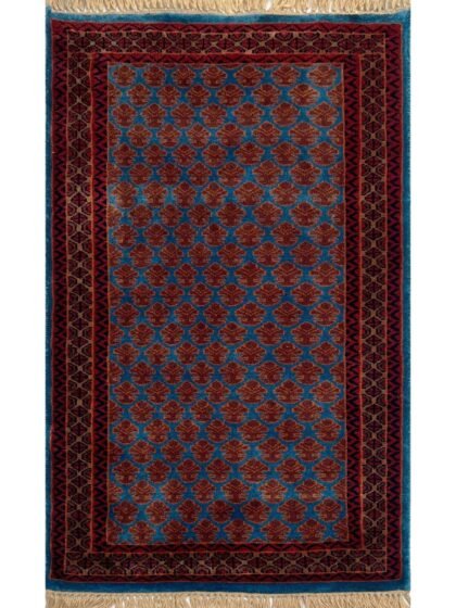 2.5x4 ft Hand Knotted Woolen Carpet Blue lichi
