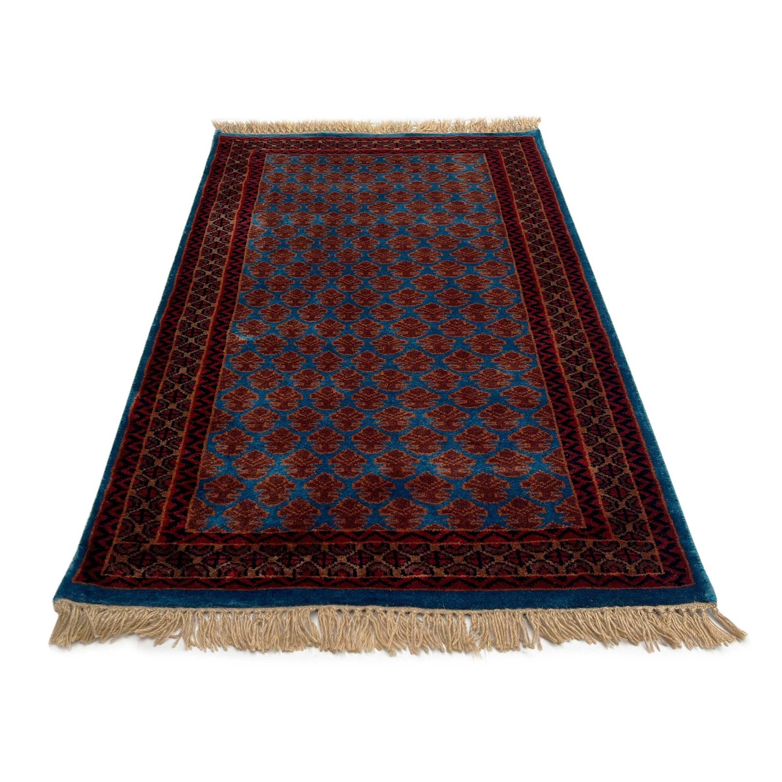 2.5x4 ft Hand Knotted Woolen Carpet Blue lichi - Image 7