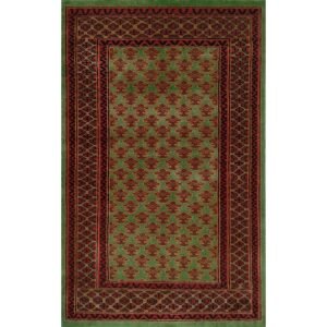 2.5x4 feet Hand Knotted Wool Carpet Lichi Green